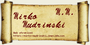 Mirko Mudrinski vizit kartica